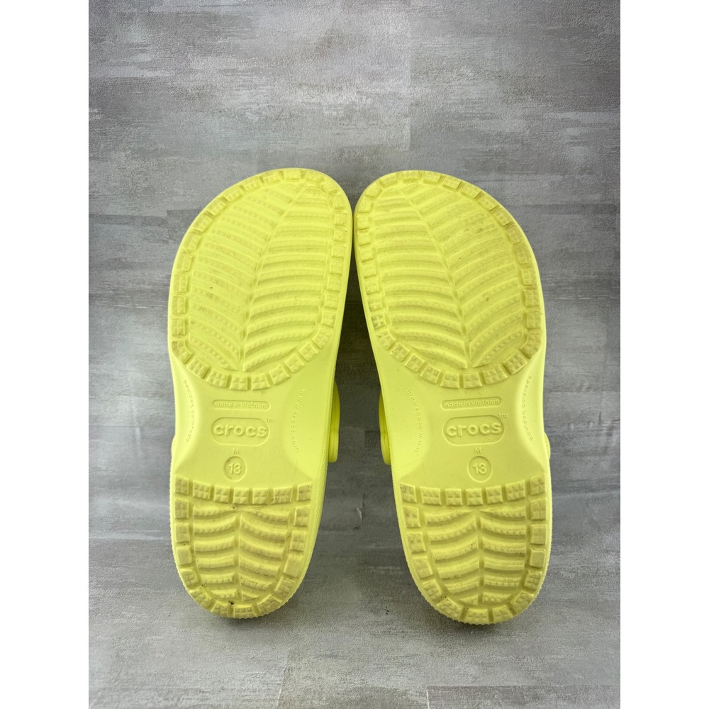 Crocs Classic Clog Men Size 13 Yellow Slip On Water Friendly Comfort Sandals - Picture 8 of 11